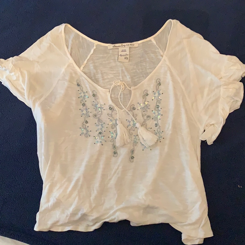American Rag womens XS pretty blue blouse